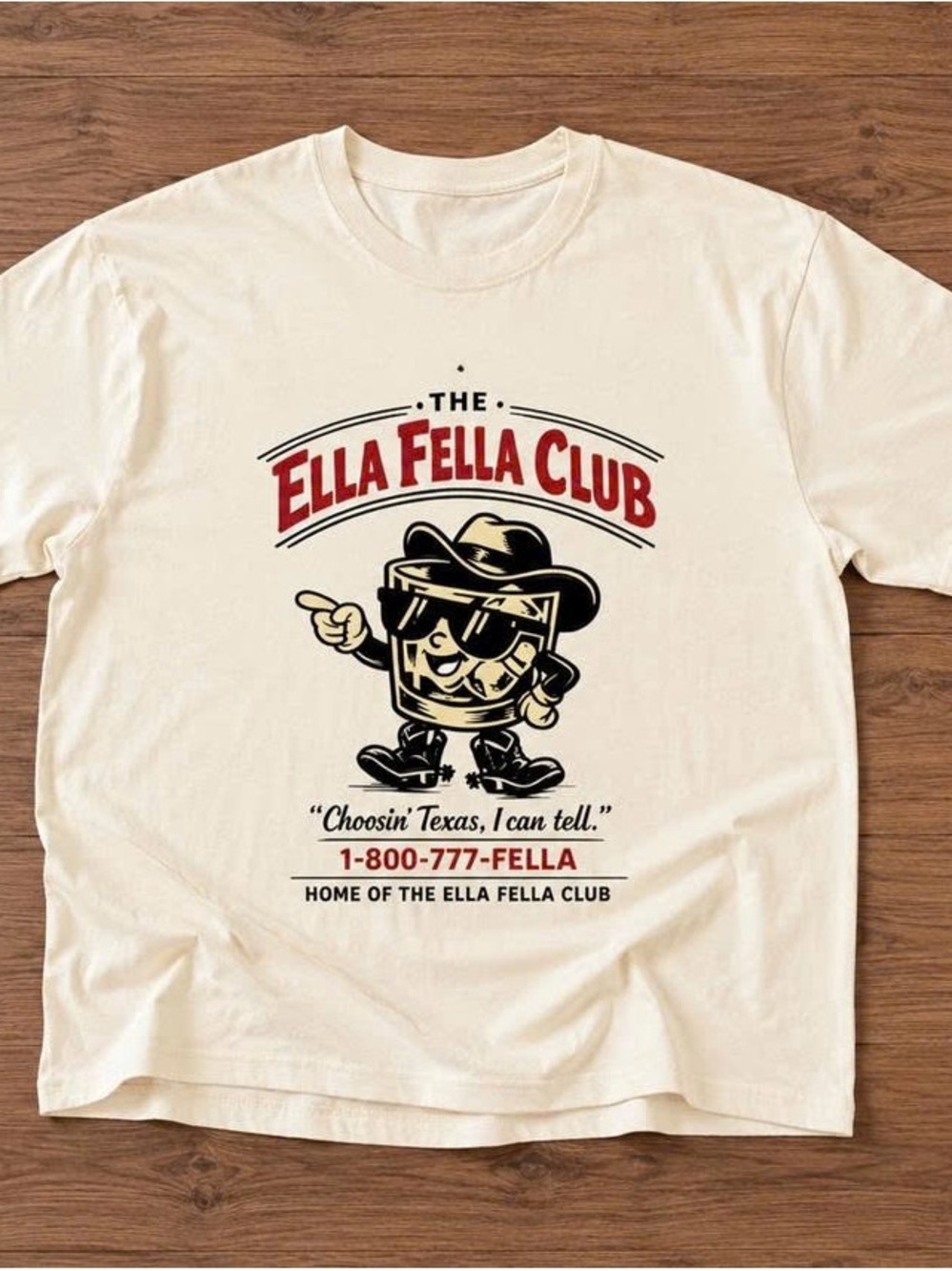 Ella fella offwhite shirt, graphic T shirt